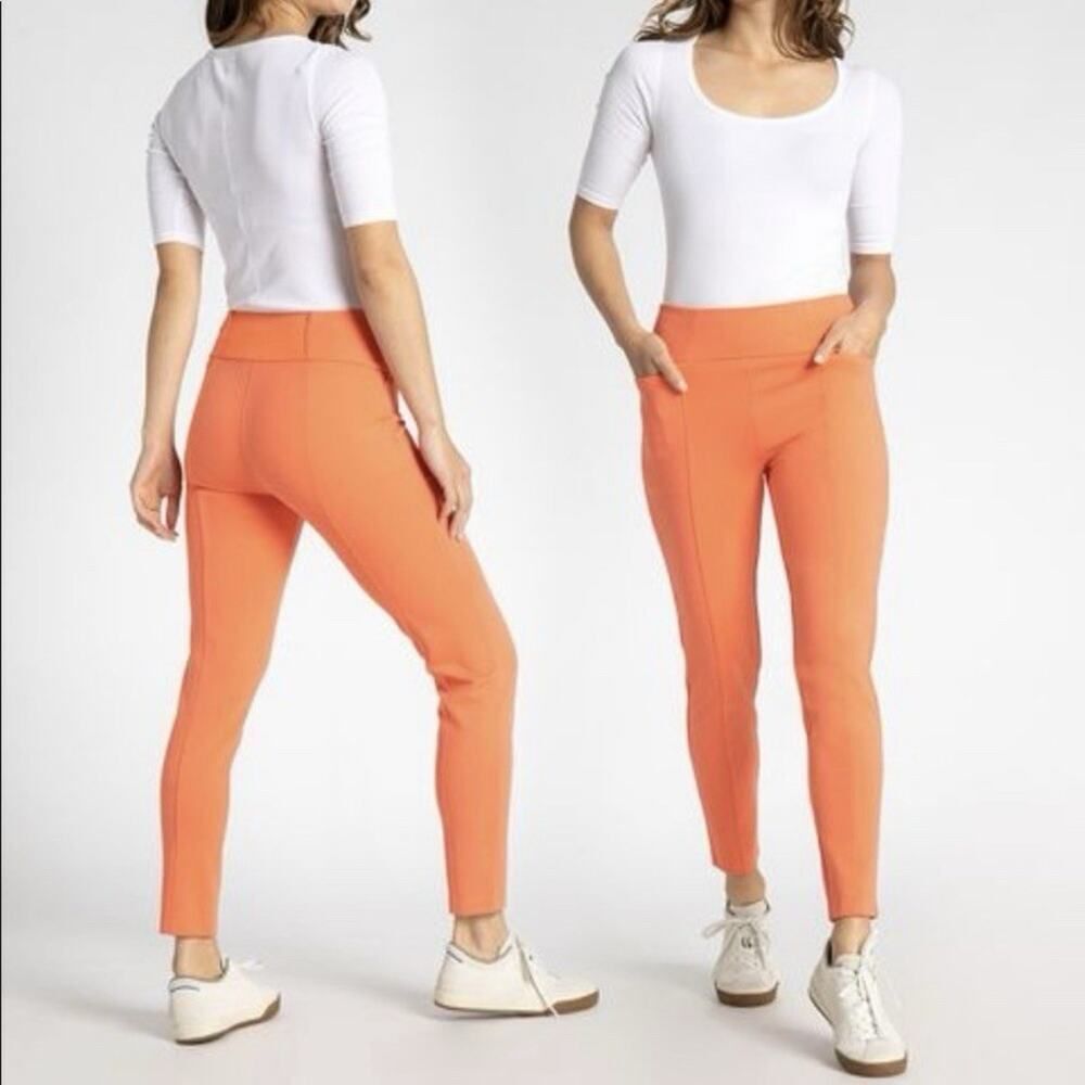 Betabrand Power Down High Rise Pants Coral Size XL Long